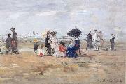 Eugene Boudin Trouville Scene de plage oil painting artist